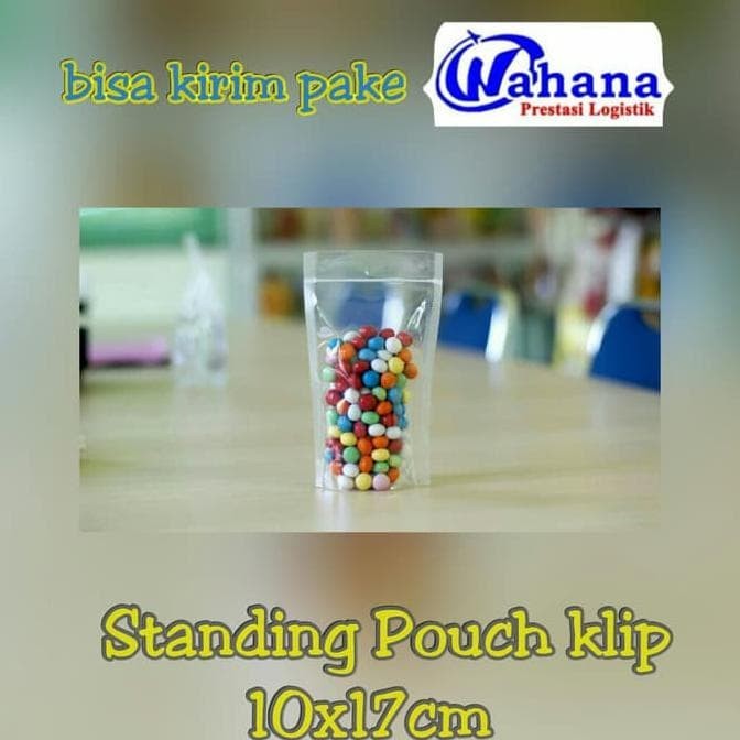 ORIGINAL PLASTIK KLIP KEMASAN BERDIRI STANDING UP POUCH 10 X 17 CM BENING TEBAL JIIYZM. Plastik Ziplock Standing Pouch Ukuran 10X17 Cm Satuan