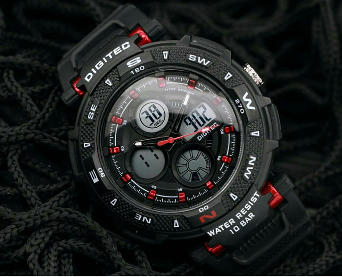 Jam Tangan Digitec original Dualtime Tali rantai
