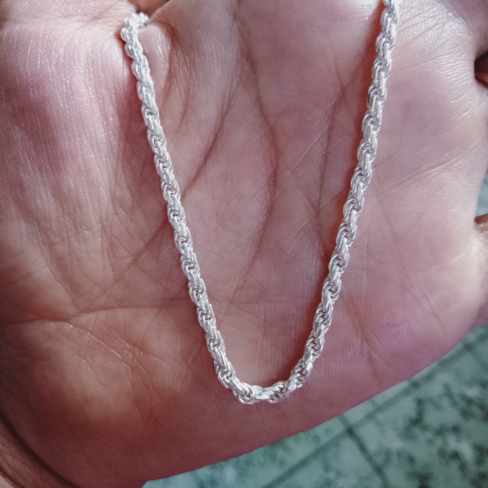 Jual Kalung Cowok 44cm Perak 925 Lapis Emas Putih Asli Kota Banjarmasin Rahmat Store Tokopedia