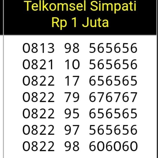 Nomor cantik simPATI triple ab ekor(565656(656565(6O66O6O)#L7