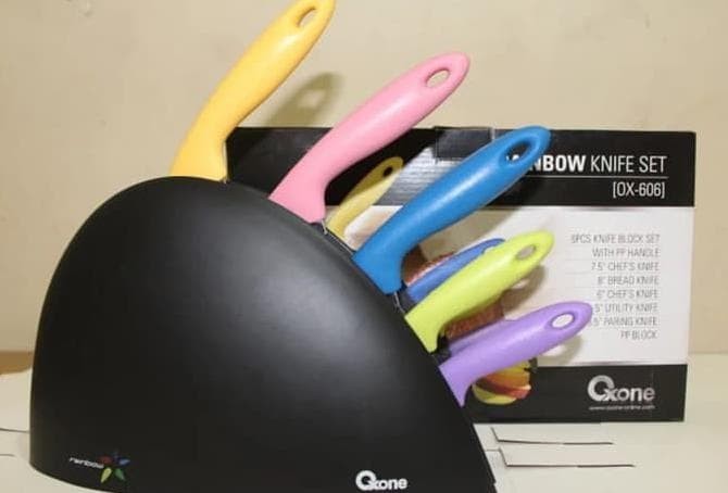 Rainbow Knife Set 6 Pcs Pisau Oxone OX-606