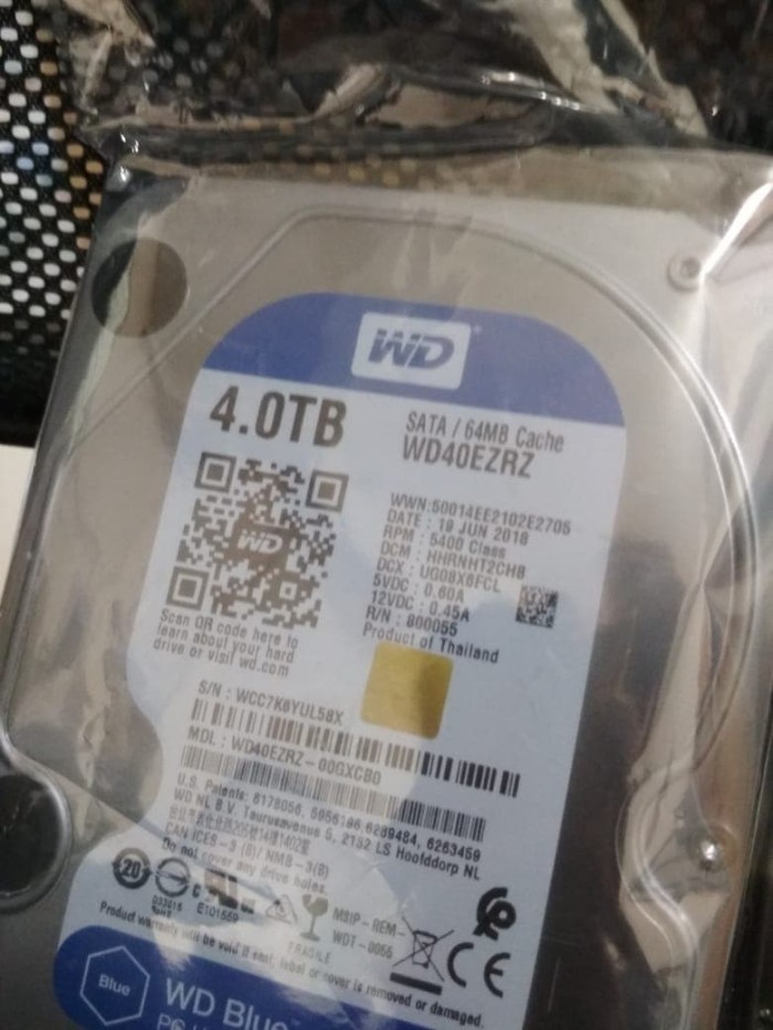 Jual WD40EZAZ Harddisk Hard Disk Wd Blue Caviar 4TB 64MB Cache ...