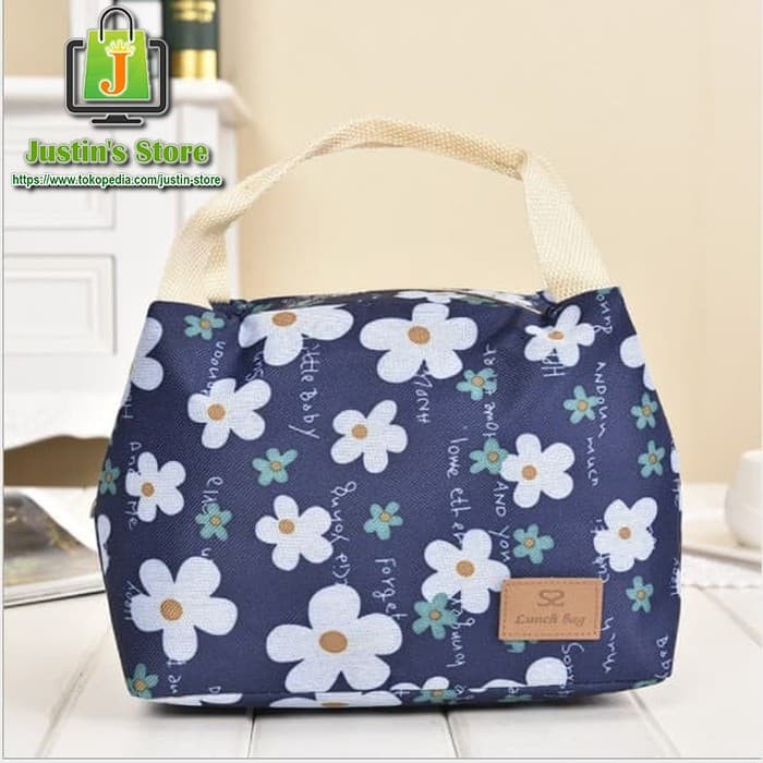 TM006 - Flower Lunch bag / Cooler bag / Tas Bekal Motif Bunga