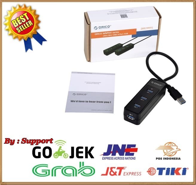 Orico Ultra Mini USB 3.0 High Speed HUB 4 Port 8 Inch Cable - W5PH4-