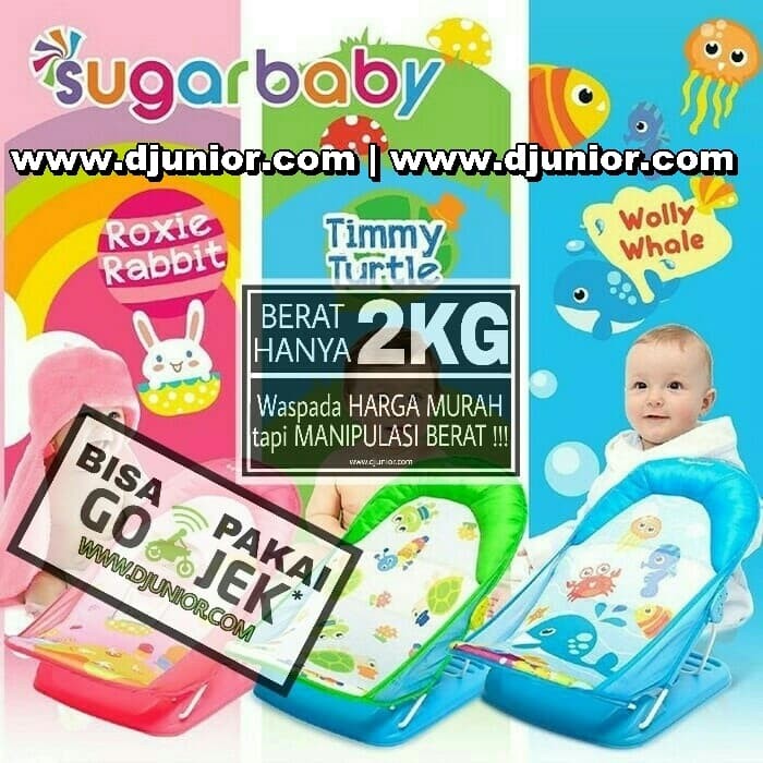 SUGAR BABY - DELUXE BABY BATHER ROXIE RABBIT TIMMY TURTLE WOLLY WHALE - Biru Muda