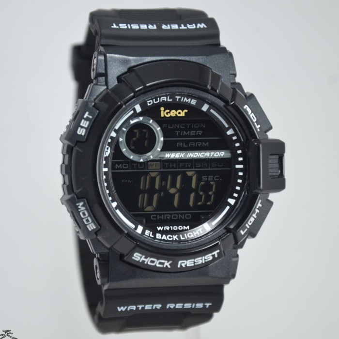 iGear Watch Digital- i20 Black - Jam Tangan Sport Pria - Rubber Strap