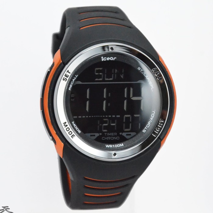 iGear Watch Digital- i16 Black - Jam Tangan Sport Pria - Rubber Strap - Merah