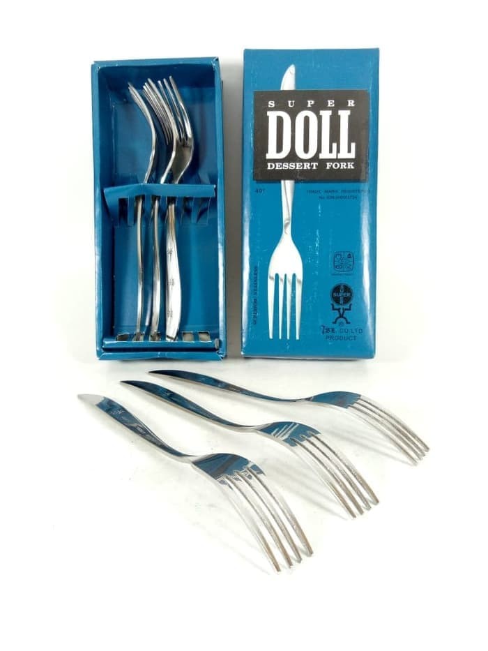 Dessert Fork isi 6 Pcs ORIGINAL SUPER DOLL Garpu Makan Stainless Steel