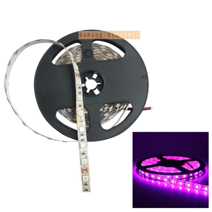 Foto Produk LED strip 5050 12v ungu pink purple IP33 INDOOR dari GrosirAksesorisFashion