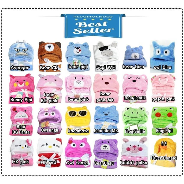 Selimut Topi Bayi Karakter Carter Just to you / Selimut Topi Boneka