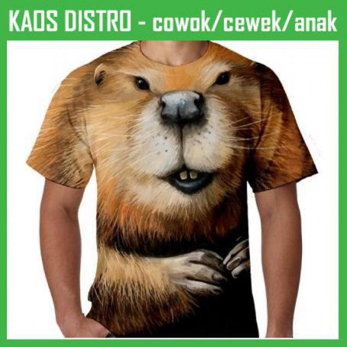 Jual Kaos Hewan Berang Berang Full Print 1 Kln17 Kota