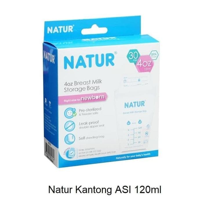 NATUR - KANTONG ASI 120ML (ISI 30 PCS) / BREASTMILK STORAGE BPA FREE