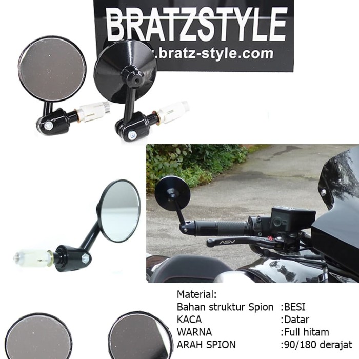 Jual Yamaha Honda Kawasaki Spion Jalu Lipat BLACK
