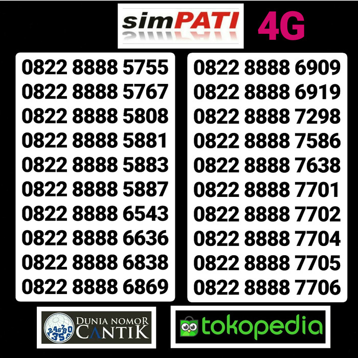 Nomor Cantik Simpati Kartu Perdana