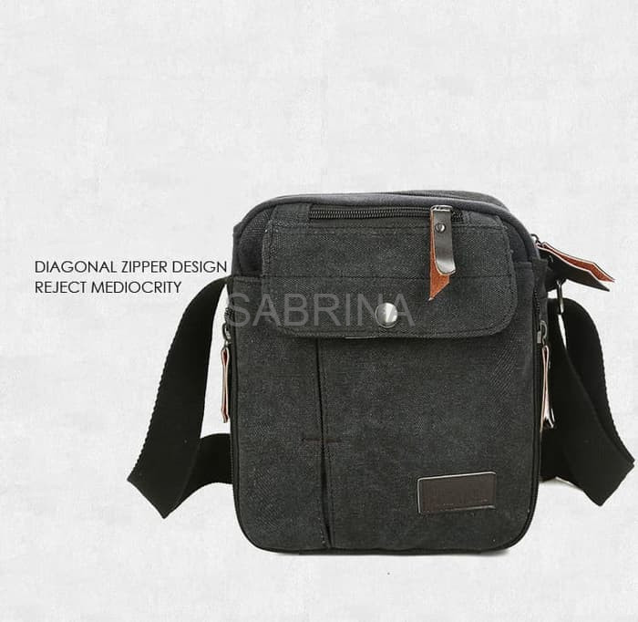 OBRAL DISKON TAS MURAH LR205 Tas selempang kanvas pria Sling bag Tas