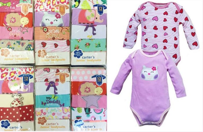 Jumper Bayi Perempuan Lengan Panjang Isi 5pcs 3-12bln