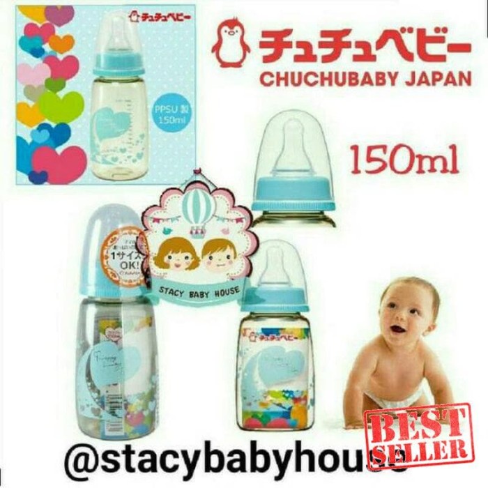 Chuchu Feeding Bottle PPSU Cool 150 ml Blue