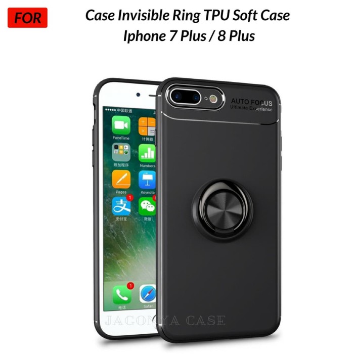 Foto Produk Case Autofocus Invisible Iring Iphone 7 Plus / 8 Plus Soft Case - Hitam dari Jagonya Case