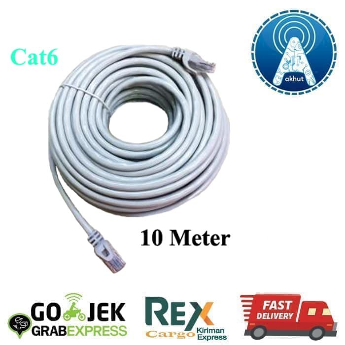 Jual Kabel Lan 10Meter Cat6 10M UTP Cable 10 Meter 1GBps Kualitas ...