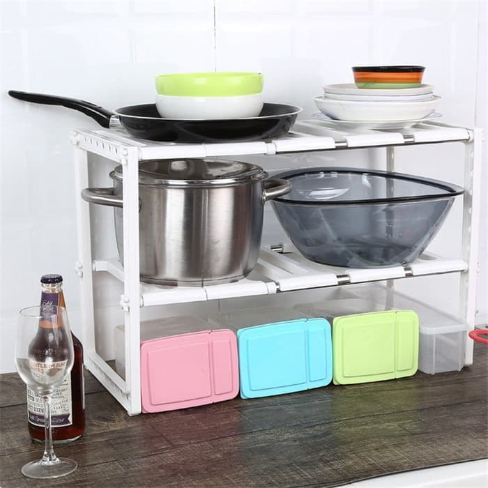 Jual New Rak Bu Dapur Susun Panci Stainless Steel Tempat Bawah New Rak Bu Dapur Susun Panci Stainless Steel Tempat Bawah Wastafel