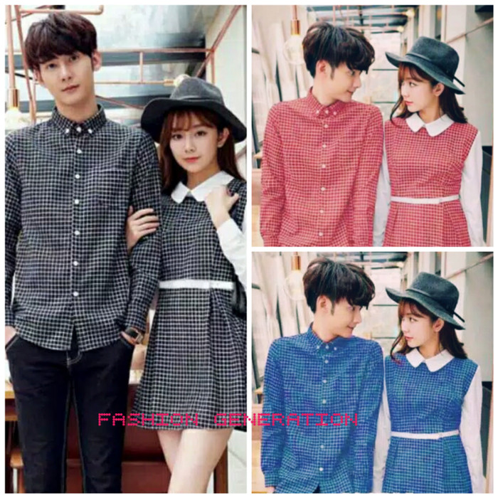 Baju / Dress / Kemeja Couple - Pasangan Motif Kotak