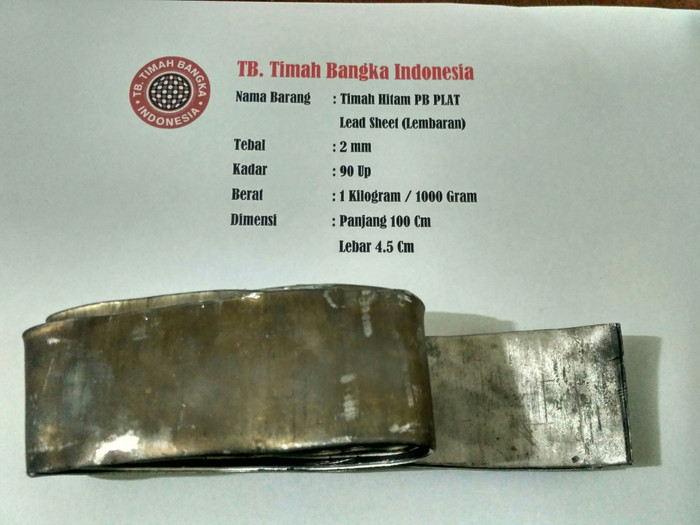 Jual Timah Hitam Pb Plat Berat 1 Kilogram Tebal 2 mm Kota Tangerang