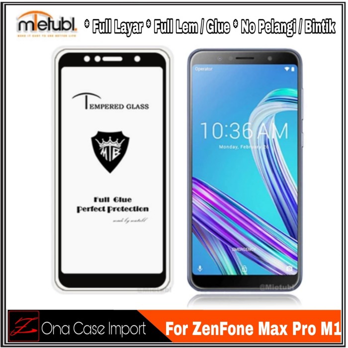 Tempered Glass Asus Zenfone Max Pro M1 ZB601KL ZB602KL Anti Gores Kaca - Hitam