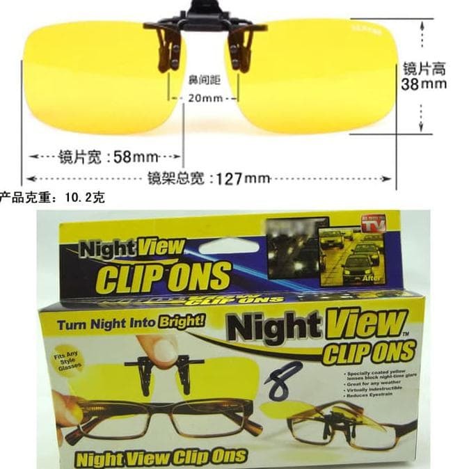 Night View Clip Ons - Kacamata Jepit Anti Silau - As Seen On Tv