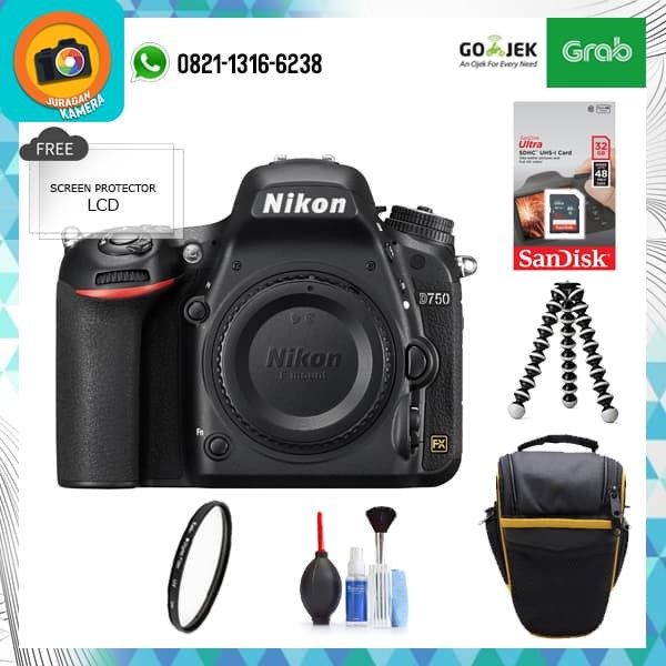 Nikon D750 Body Only (Paket) - Hitam