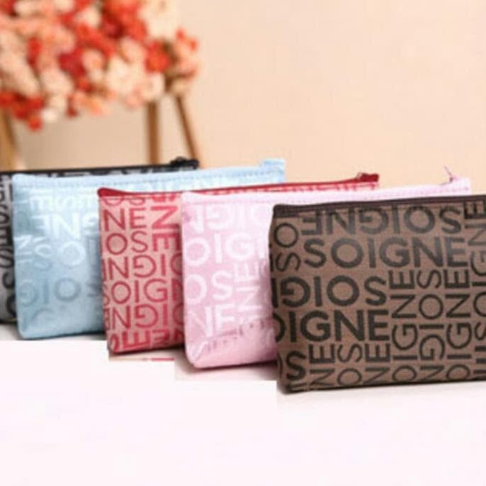 Tas Kosmetik Korea Motif Abjad \U002F Korean Cosmetic Bag