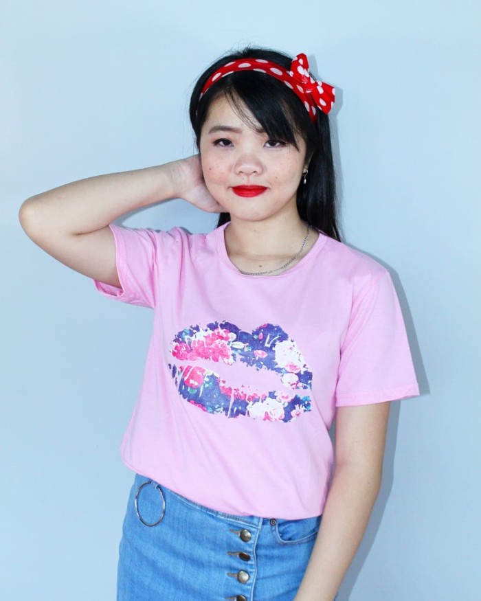 POPOLATOS KAOS KISS FLOWER ALL SIZE FIT TO L - Maroon
