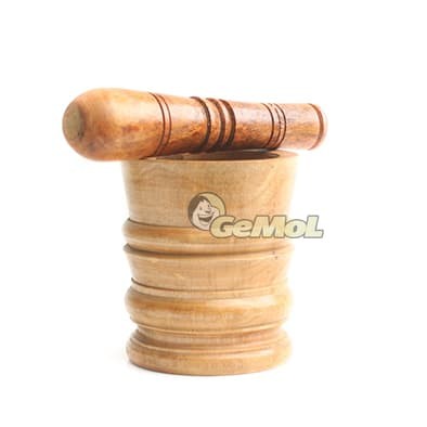 Lumpang Kayu + Alu Kayu Ukuran Kecil 11 cm Penumbuk Bumbu Alat Tumbuk