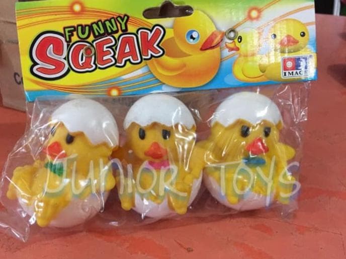 MAINAN PENCETAN BAYI EGG BABY DUCK FUNNY SQUEAK COLLECTION