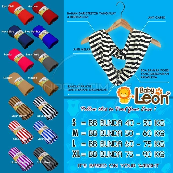 BABY LEON Gendongan Bayi Kaos Geos selendang Bayi Praktis BY 44 GB B