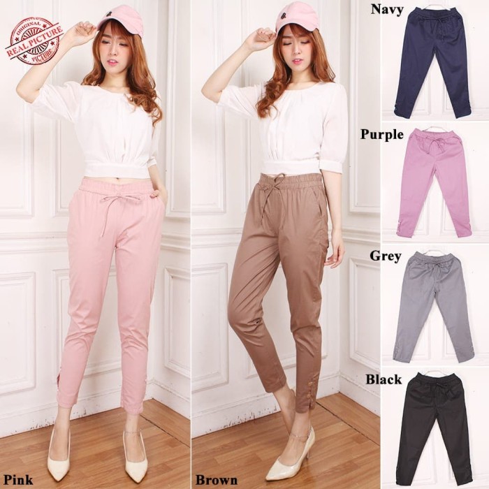SB Collection Celana Panjang Luvi Longpants Casual Wanita - Hitam