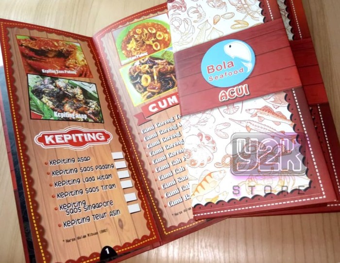 jual buku menu resto cafe isi 10hlm plus desain y2k store tokopedia buku menu cafe