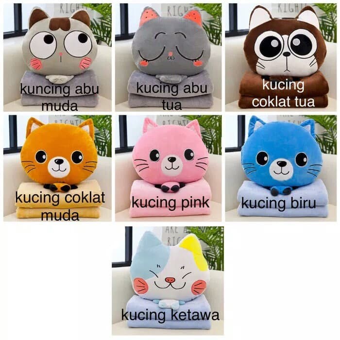 Bantal Selimut Balmut Karakter Kucing Lucu Murah