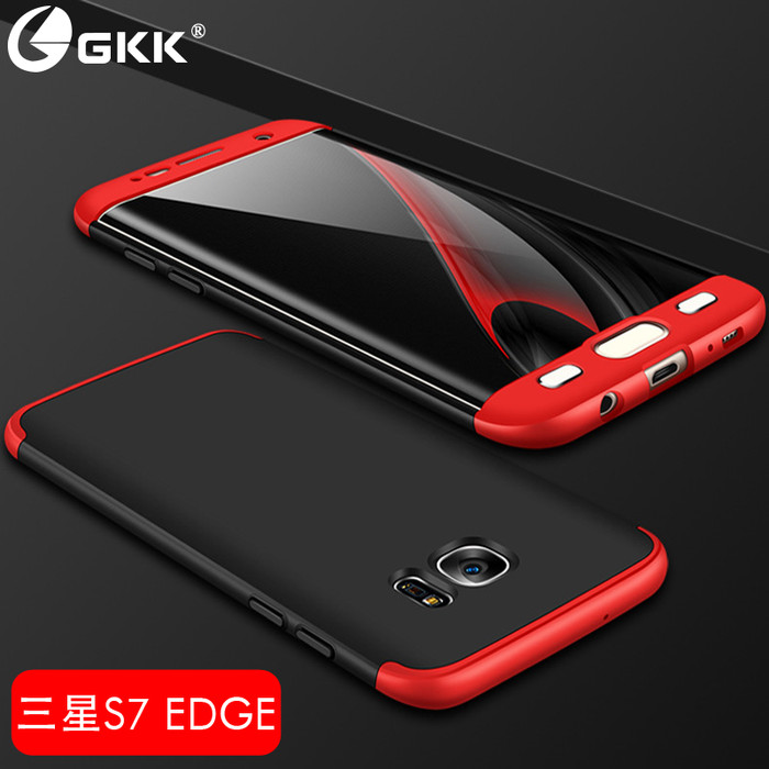Case 360 GKK Original Samsung Galaxy S7 Edge G935F Hardcase Back Matte - Hitam L Merah