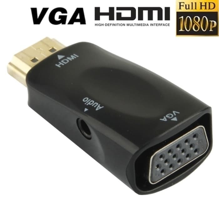 Foto Produk Converter HDMI to VGA with Port Audio - Full HD 1080p (Hitam & Putih ) dari Cikuleta