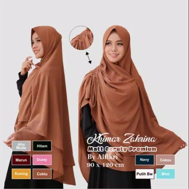 Zahrina Jilbab syari ceruty ceruti premium hijab kerudung instan serut