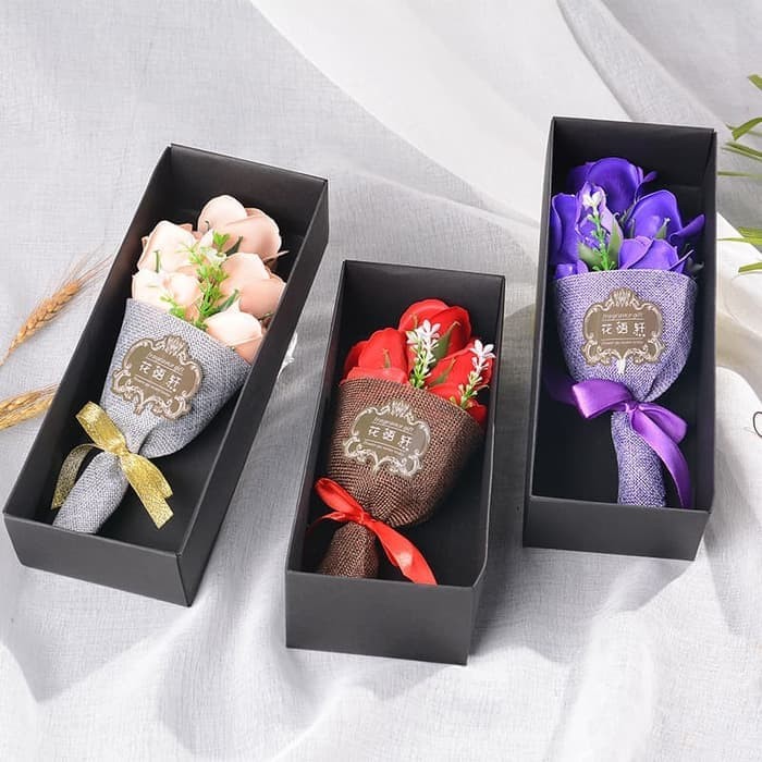 Buket Bunga Mawar Pink Sabun Gift Kado Valentine Bouquet Roses 5 Soap