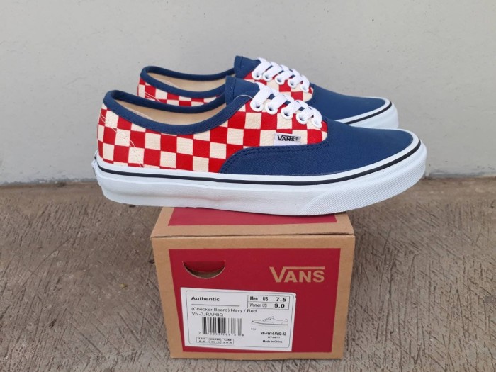 Jual Sepatu Sneaker Vans Authentic Checkerboard Blue Red BNIB Import - Kota Bandung - Genji Footwear | Tokopedia Jual Sepatu Sneaker Vans Authentic Checkerboard Blue Red BNIB Import - Kota Bandung - Genji Footwear | Tokopedia