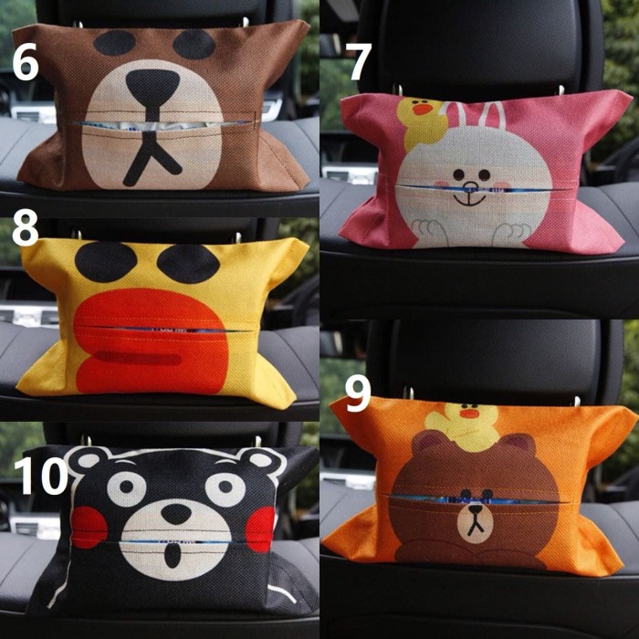 Tempat Tissue Mobil Lucu Karakter Sarung Tisu Unik Gantung - PINGUIN
