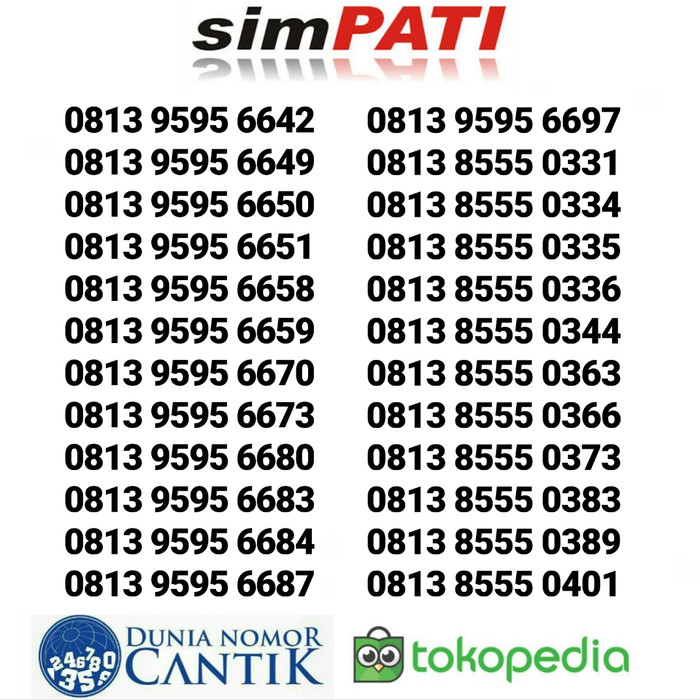 Nomor Cantik Simpati Kartu Perdana Telkomsel Simpati Cantik Murah