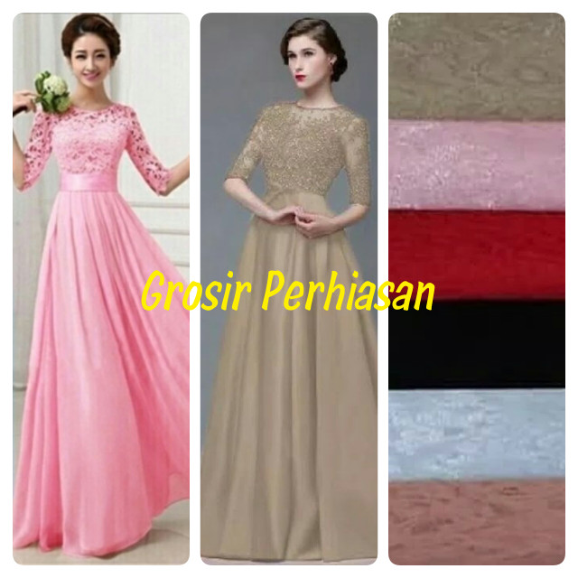 gaun long dress pesta
