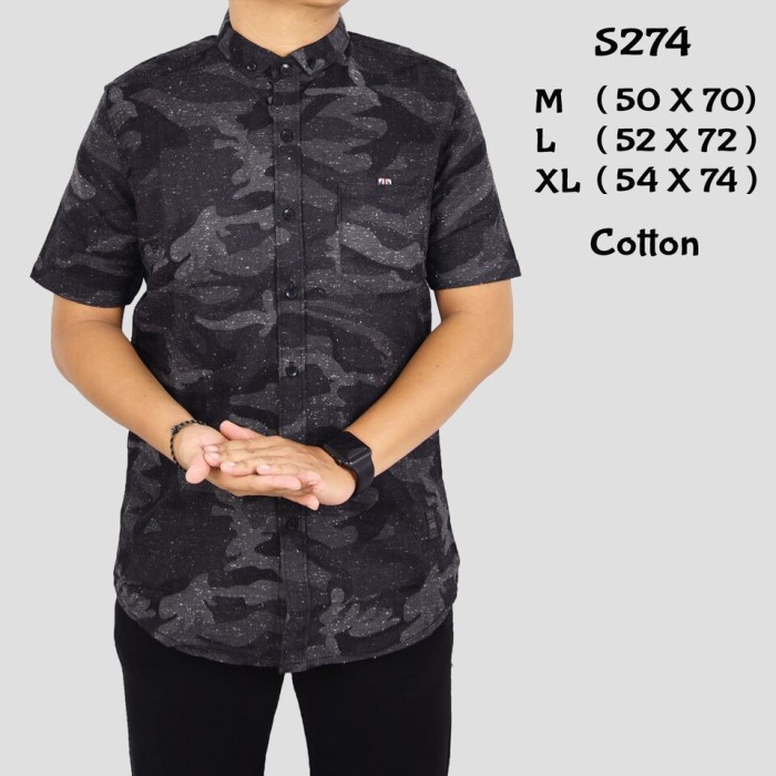 Jual S274 Kemeja Cowok Masa Kini Motif Warna Hitam Bahan Cotton 38 Jakarta Barat R And L Store Tokopedia