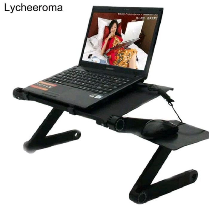 Meja Laptop E Table - Kipas Laptop Cooling Pad Table Flexible |