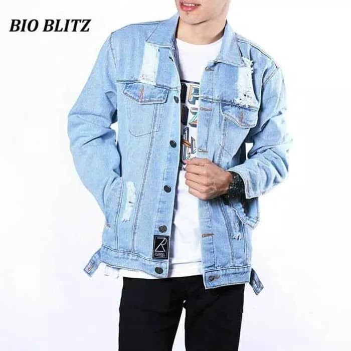 jaket denim ripped