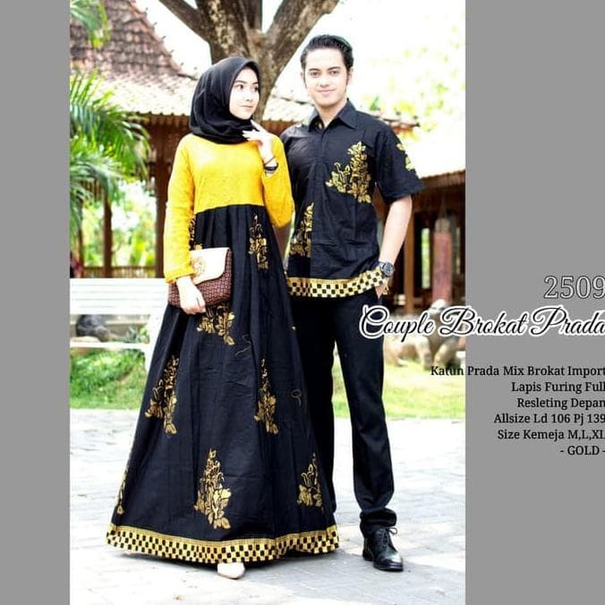 Batik Couple / Batik Sarimbit Gamis Brokat Prada 2509