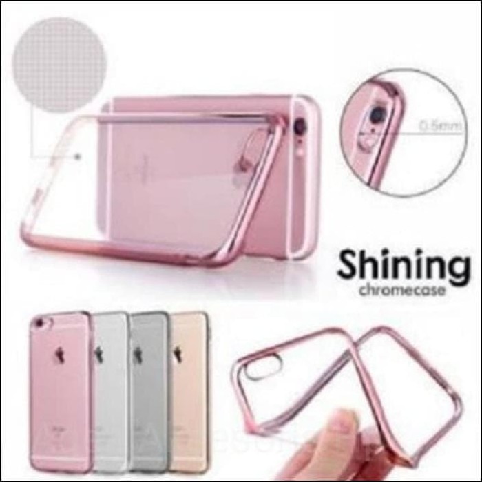 Softcase List Chrome Samsung J5 Prime Ultrathin TPU Shining - Hitam